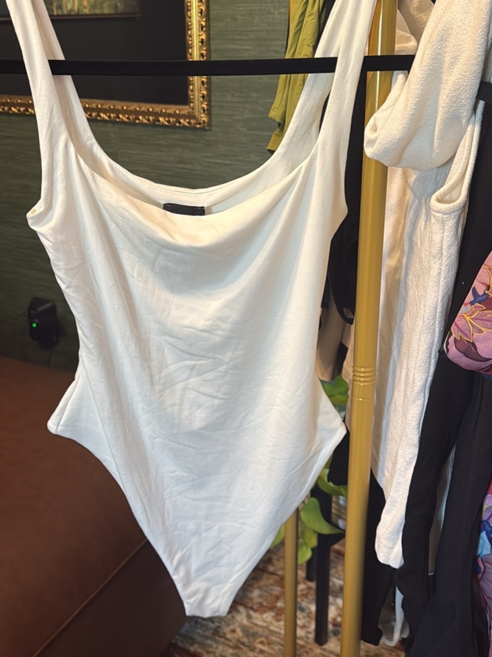 naked wardrobe White Scoop Neck Bodysuit